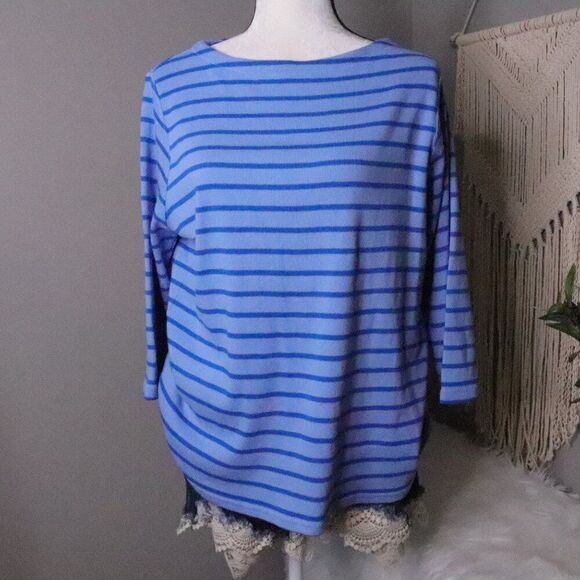 Vintage | 1990s LL Bean 3/4 Sleeve Knit Top 1X - Picture 2 of 8
